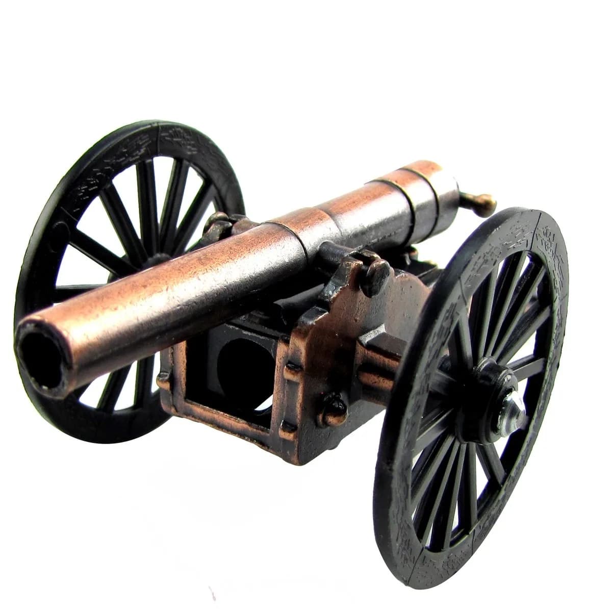 TG,LLC Civil War Cannon Die Cast Miniature Replica Pencil Sharpener | Vintage Artillery Decor (4"L x 2"W x 1.5"H) — Bronze