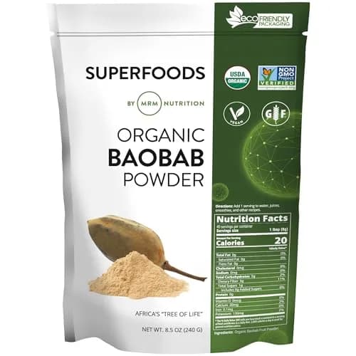 MRM Organic Baobab Powder 240g (8.5 oz) | USDA Organic Superfood for Digestive & Immune Support thumbnail 1