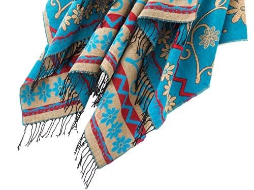 Urban CoCo Women's Retro Style Vintage Pattern Tassel Poncho Cape | Elegant & Comfortable thumbnail 6