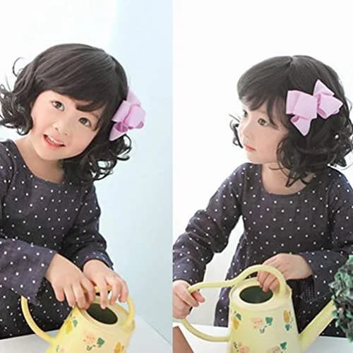 OMORFIEER Kids Black Curly Wig 40-51cm | Adjustable, Heat Friendly, Cosplay Wig thumbnail 2