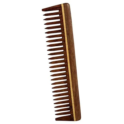 RoyaltyRoute Handmade Natural Sheesham Wood Comb Hair Care - Wide Tooth Rosewood Comb 18.3cm (7.2in) | Detangles Hair Naturally thumbnail 1