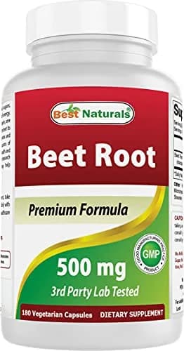 Best Naturals Beet Root Powder 500 Mg Capsules | 180 Count | Rich in Betanin & Vitamins, Supports Energy & Gut Health thumbnail 1