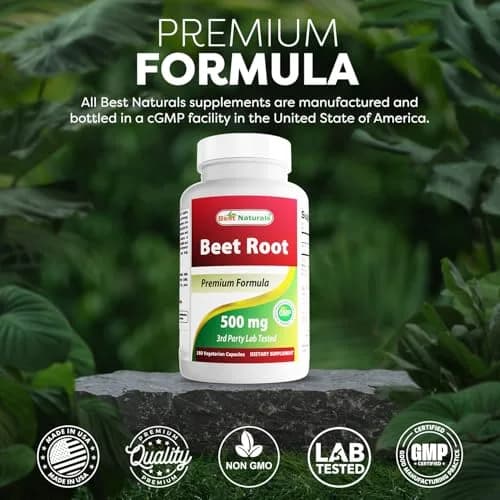 Best Naturals Beet Root Powder 500 Mg Capsules | 180 Count | Rich in Betanin & Vitamins, Supports Energy & Gut Health thumbnail 5