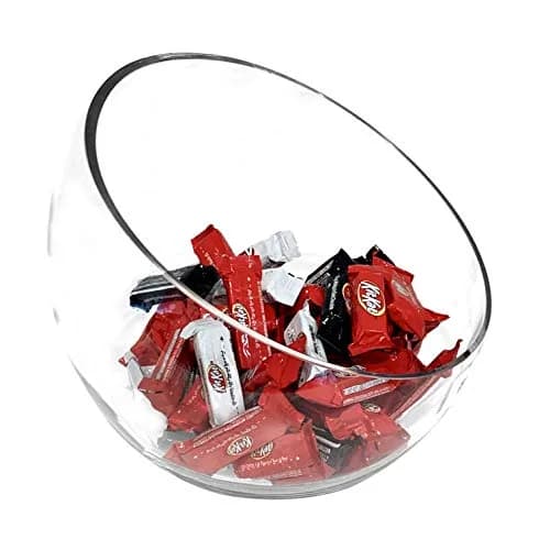 WGVI Slant Cut Bowl Glass Vase | 11" Width, 9.5" Height | Clear Terrarium & Floral Container thumbnail 6