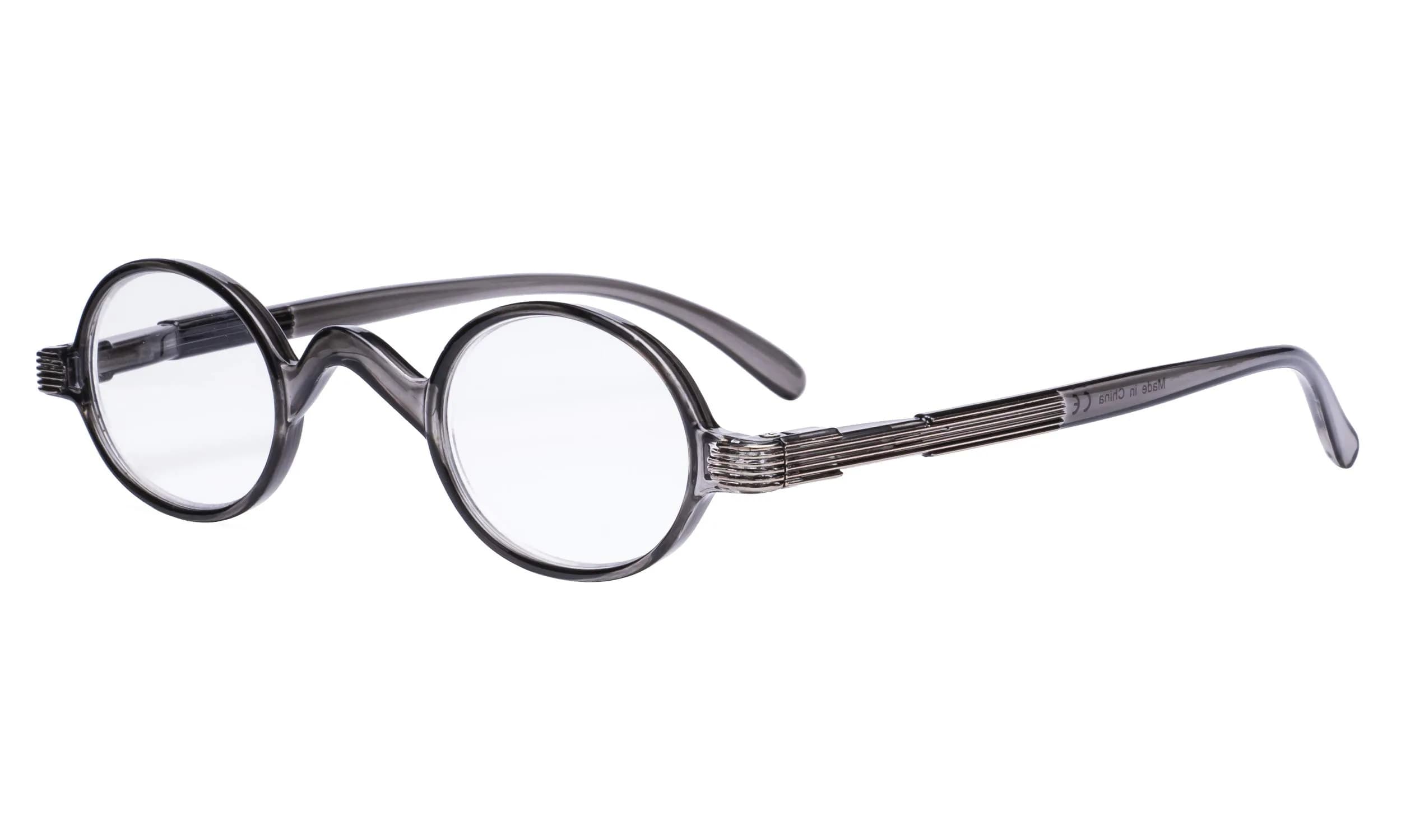Eyekepper Grey Reading Glasses 1.00 Diopter | Small Round Readers for Men & Women - main product image