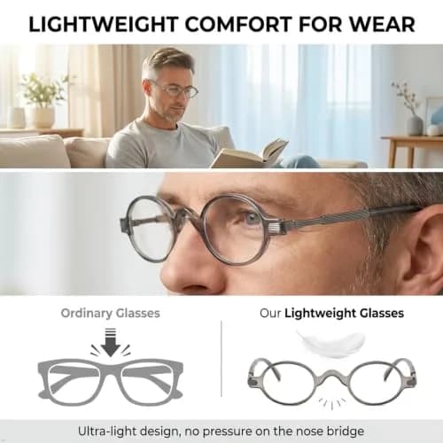 Eyekepper Grey Reading Glasses 1.00 Diopter | Small Round Readers for Men & Women thumbnail 8