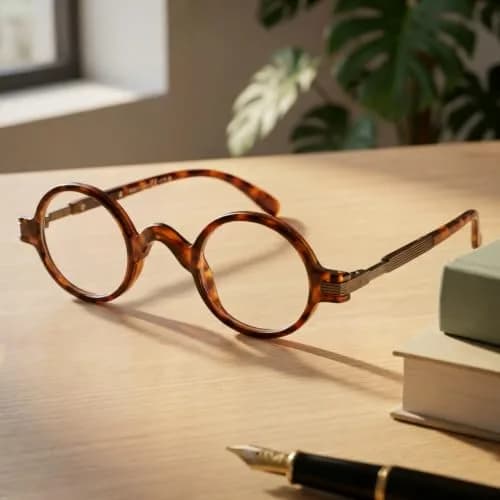 Eyekepper 1.75 Diopter Round Reading Glasses for Men & Women, Tortoise Frame | Spring Hinges, Scratch-Resistant Lenses thumbnail 2
