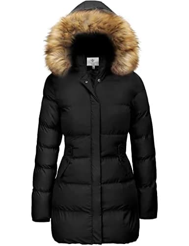 WenVen Women's Winter Coat Thicken Long Puffer Parka Jacket, Black, M | Waterproof & Windproof with Faux Fur Hood thumbnail 1
