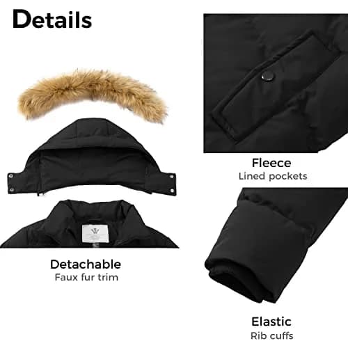 WenVen Women's Winter Coat Thicken Long Puffer Parka Jacket, Black, M | Waterproof & Windproof with Faux Fur Hood thumbnail 6