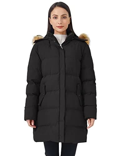 WenVen Women's Winter Coat Thicken Long Puffer Parka Jacket, Black, M | Waterproof & Windproof with Faux Fur Hood thumbnail 2