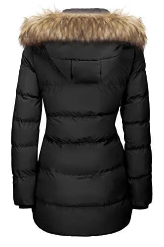 WenVen Women's Winter Coat Thicken Long Puffer Parka Jacket, Black, M | Waterproof & Windproof with Faux Fur Hood thumbnail 3