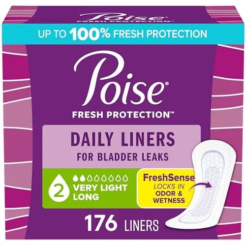 Poise Daily Liners Incontinence Panty Liners Long 176 ct | Ultra-Absorbent, Odor Control, Thin & Stay in Place thumbnail 1
