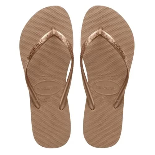 Havaianas Women's Slim Sandal, Rose Gold, 37/38 BR (7-8 M US) | Minimalist & Durable Rubber Flip Flop thumbnail 1