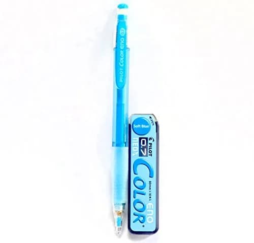 Pilot Color Eno Soft Blue Set, 0.7mm Mechanical Pencil + Lead, 10 Leads | Smooth Blue Ink, Refillable, Japan Import thumbnail 1