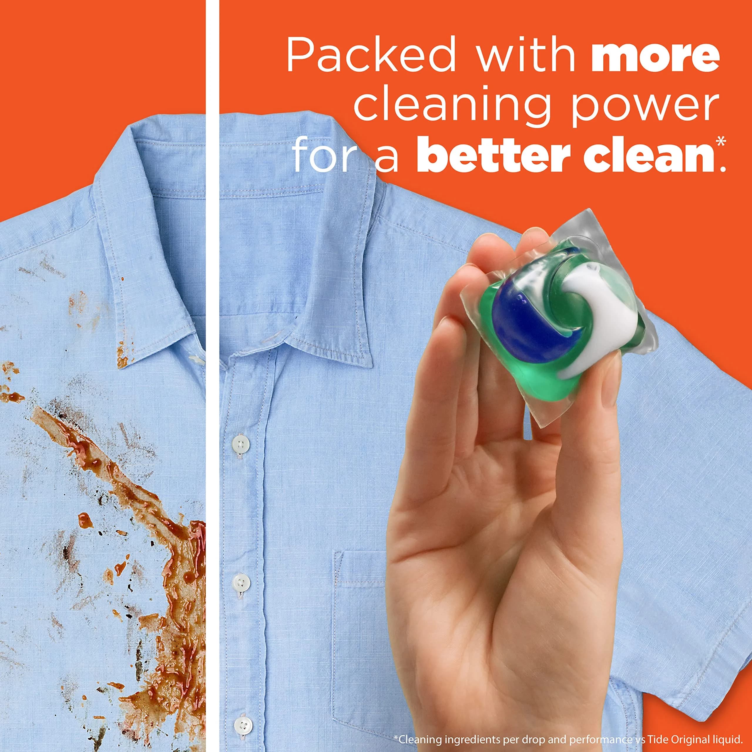 Tide PODS Laundry Detergent Pacs, 3-in-1 Stain Remover, Odor Fighter, Color Protector, 57 Count | Concentrated Formula Laundry Detergent - view 2