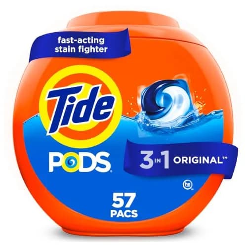 Tide PODS Laundry Detergent Pacs 57 Count | 3-in-1 Stain Remover, Odor Fighter, Color Protector