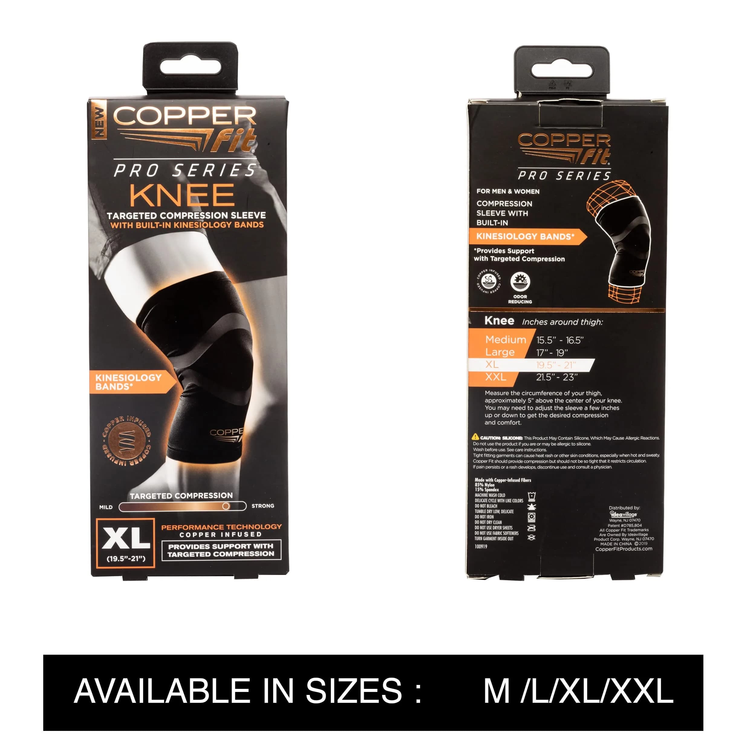 Copper Fit Pro Series Compression Knee Sleeve Brace for Athletic Recovery & Support 25.4 cm (10 in) | FDA Approved Medical Device - view 6