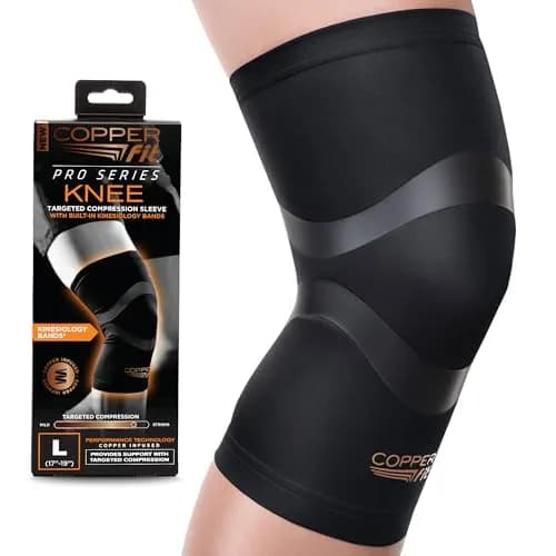 Copper Fit Pro Series Compression Knee Sleeve Brace for Athletic Recovery & Support 25.4 cm (10 in) | FDA Approved Medical Device thumbnail 1