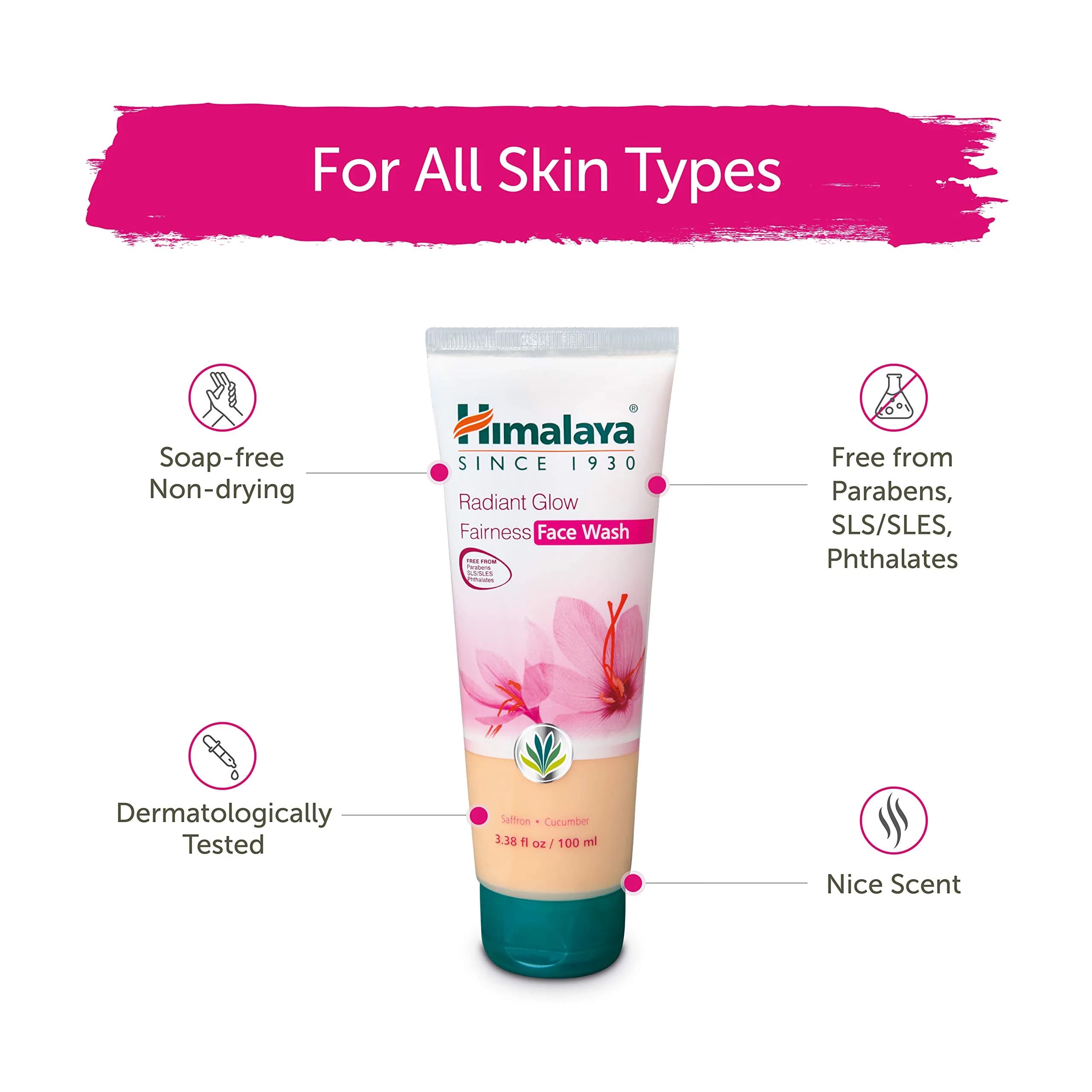 Himalaya Radiant Glow Fairness Face Wash 100ml (3.38 Fl Oz) | For Even-Looking Skin Tone - view 5