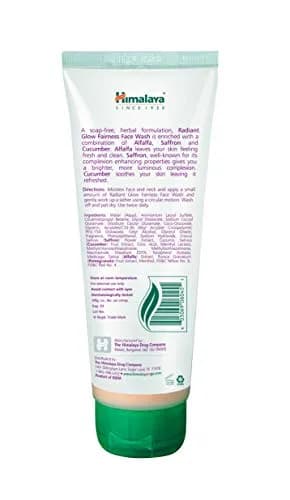 Himalaya Radiant Glow Fairness Face Wash 100ml (3.38 Fl Oz) | For Even-Looking Skin Tone thumbnail 2