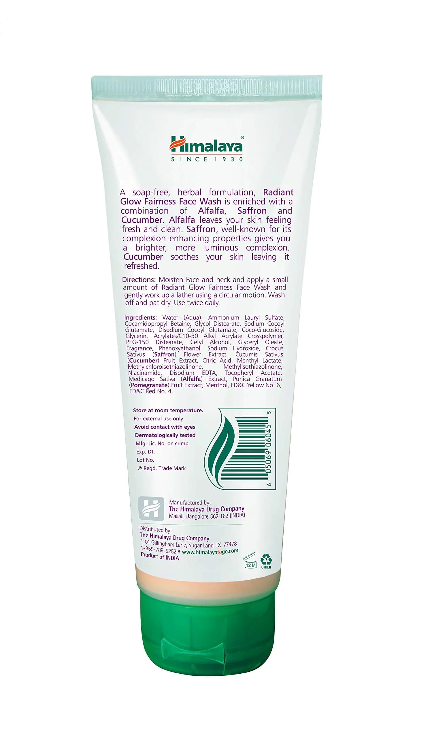 Himalaya Radiant Glow Fairness Face Wash 100ml (3.38 Fl Oz) | For Even-Looking Skin Tone - view 2