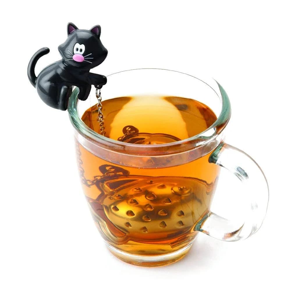 Joie Meow Tea Ball Infuser 2"L x 2"W x 1"H | Cute Cat Design Stainless Steel, BPA-Free