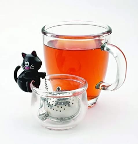 Joie Meow Tea Ball Infuser 2"L x 2"W x 1"H | Cute Cat Design Stainless Steel, BPA-Free thumbnail 4