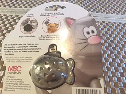 Joie Meow Tea Ball Infuser 2"L x 2"W x 1"H | Cute Cat Design Stainless Steel, BPA-Free thumbnail 5