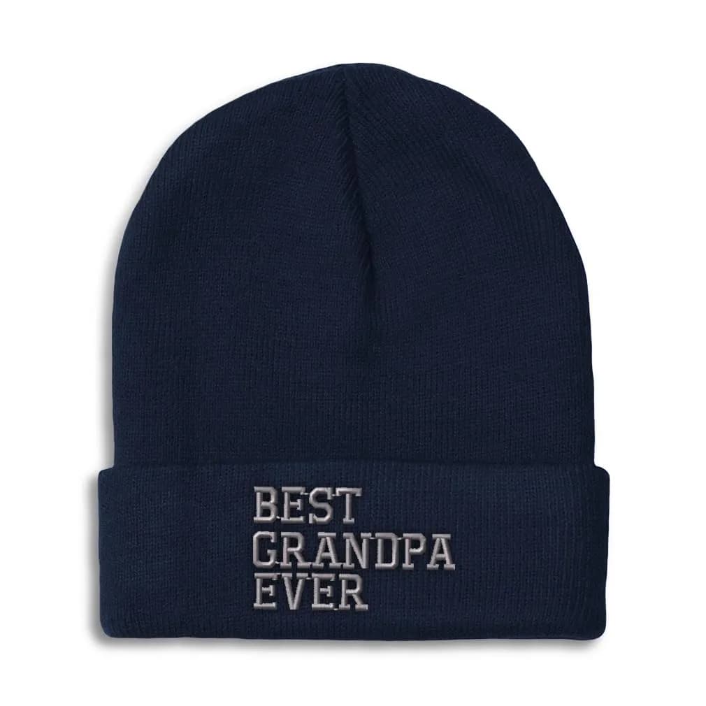 Speedy Pros Beanies for Men Best Grandpa Ever Embroidered Winter Hat One Size Navy