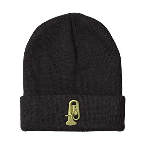 Speedy Pros Beanies for Men & Women | Embroidered Music Skull Cap | One Size Black thumbnail 1