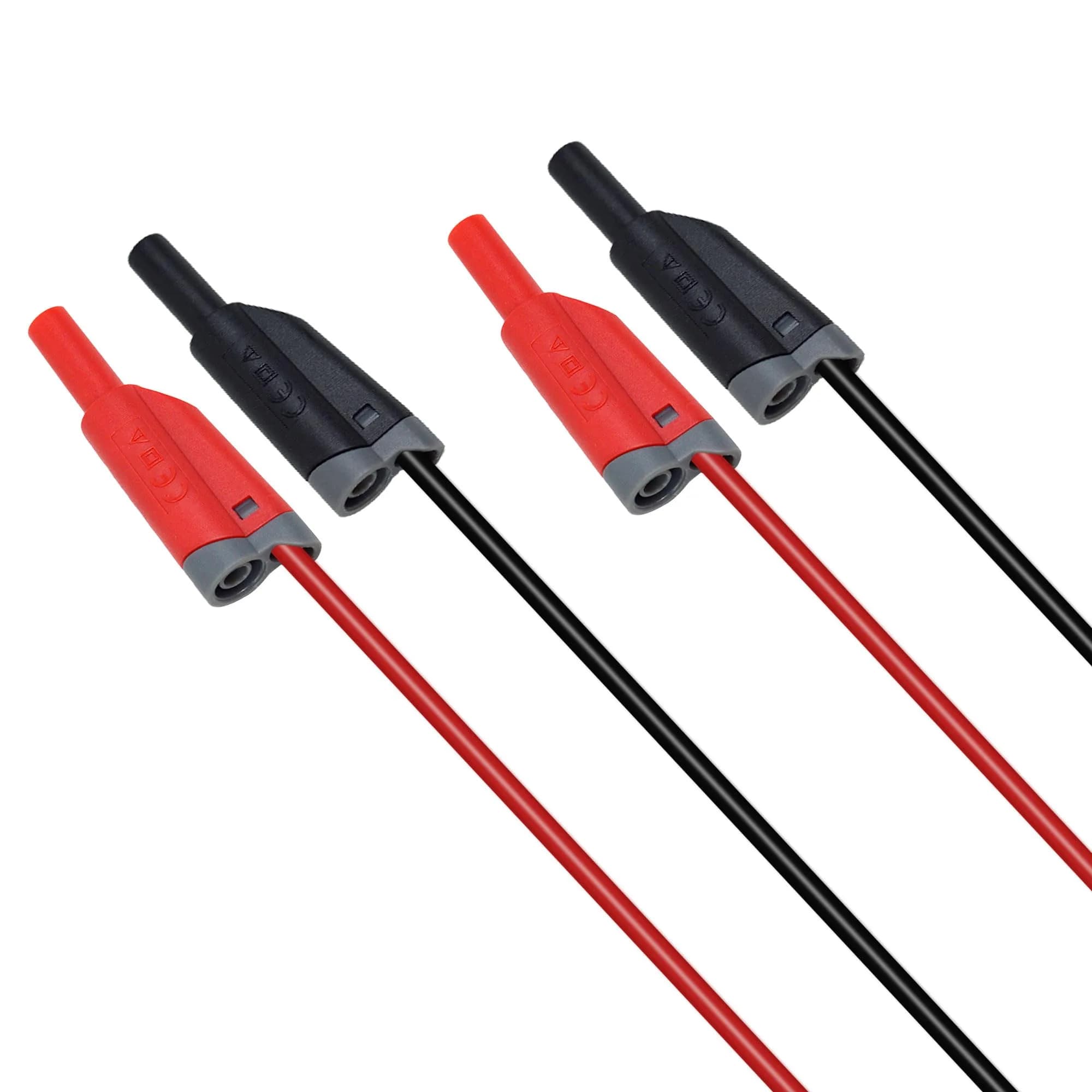 ZIBOO ZB-X13 Stackable Banana Plug Test Leads 1m (3.3ft) | 1000V Rated, 4mm Banana Male Plugs, Red & Black (2-Pack)