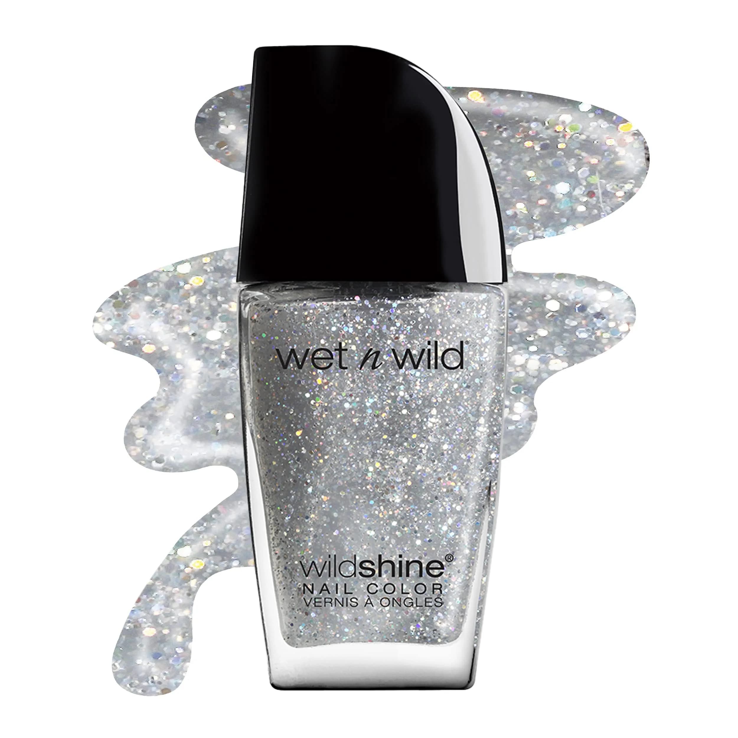 wet n wild Wild Shine Nail Polish Kaleidoscope Glitter Top Coat | 12ml (0.41 Fl Oz) - main product image