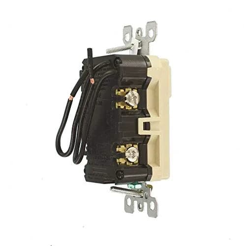 Leviton GFCI Combination Outlet with Switch, 15 Amp, Self-Test, Tamper-Resistant, Ivory | Safety Outlet with Integrated Switch thumbnail 4