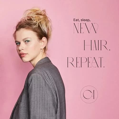CAISHA Big Hairpiece Scrunchy Updo Bridal Hairstyle Light Blonde | Curly Messy Bun with Elastic Band thumbnail 5