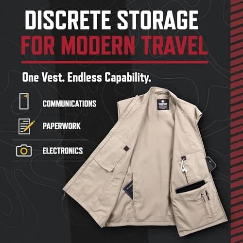 Rothco Undercover Travel Vest, Black, L | Low-Profile Secure Storage for Men thumbnail 5