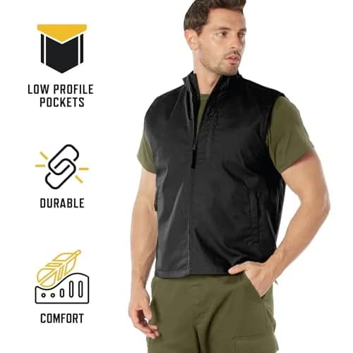 Rothco Undercover Travel Vest, Black, L | Low-Profile Secure Storage for Men thumbnail 3