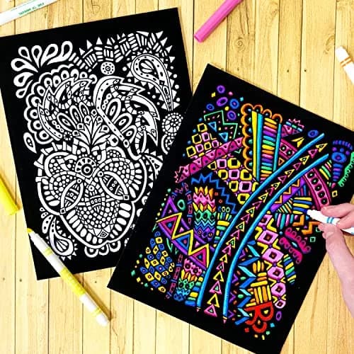 Stuff2Color Tangles - 6 Pack of Fuzzy Velvet Coloring Posters for All Ages | Stress Relief & Creative Fun thumbnail 2