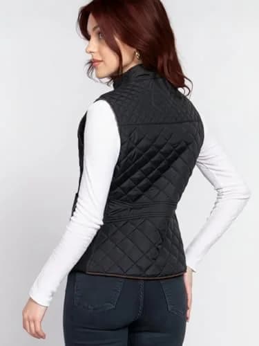 NE PEOPLE Women's Lightweight Quilted Zip Vest-BLACK-XL | Breathable, Weatherproof & Slim Fit thumbnail 4