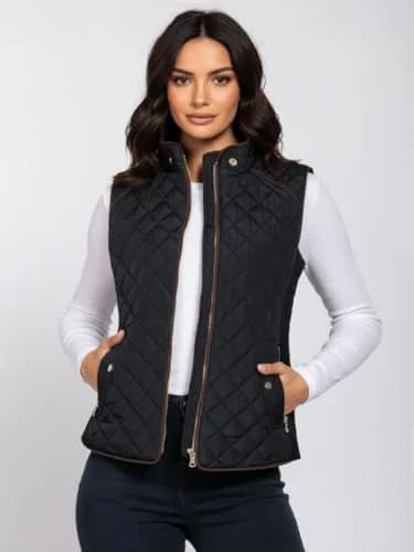NE PEOPLE Women's Lightweight Quilted Zip Vest-BLACK-XL | Breathable, Weatherproof & Slim Fit thumbnail 2