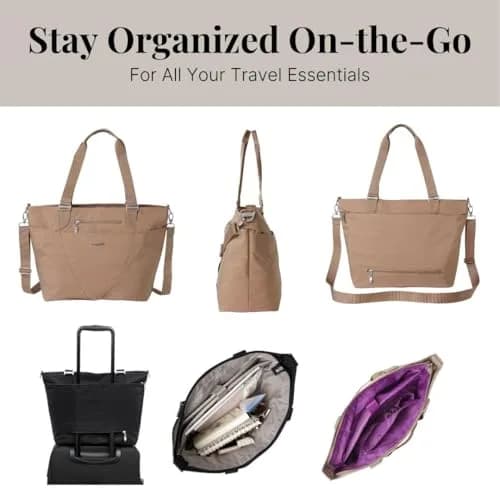 Baggallini Avenue Tote 12x18 Laptop Tote Bag for Women | Lightweight Work Travel Carry On Bag thumbnail 6
