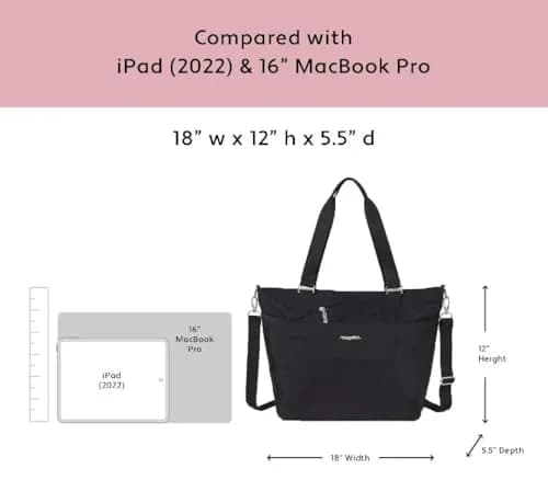 Baggallini Avenue Tote 12x18 Laptop Tote Bag for Women | Lightweight Work Travel Carry On Bag thumbnail 7