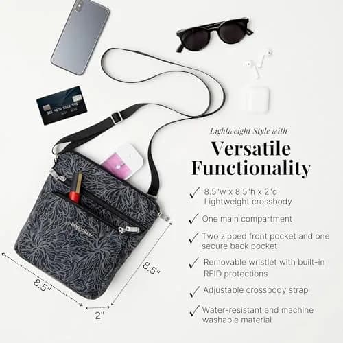 Baggallini Pocket Crossbody RFID Travel Bag for Women | Water-Resistant Lightweight Purse thumbnail 4
