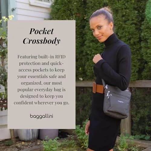 Baggallini Pocket Crossbody RFID Travel Bag for Women | Water-Resistant Lightweight Purse thumbnail 2