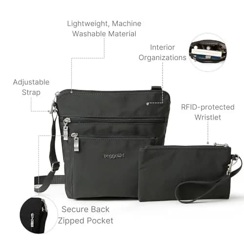 Baggallini Pocket Crossbody RFID Travel Bag for Women | Water-Resistant Lightweight Purse thumbnail 3