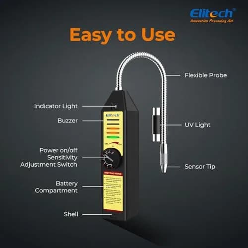 Elitech WJL-6000 Halogen Refrigerant Leak Detector | Detects R22, R134A, R410A, 1234YF & More thumbnail 4