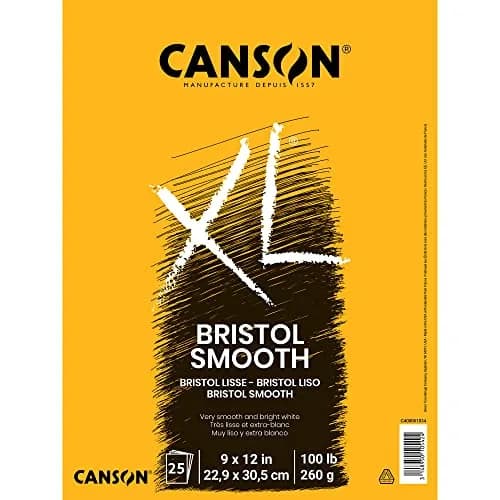 Canson XL Series Bristol Paper Pad Smooth 9x12 in 260gsm (100lb) | High Contrast Art Paper for Pen, Ink, Marker thumbnail 1