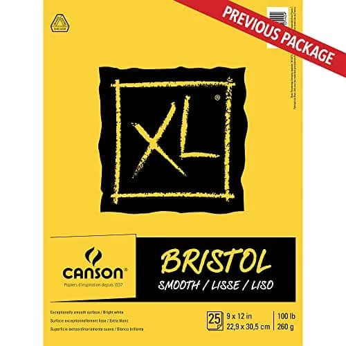 Canson XL Series Bristol Paper Pad Smooth 9x12 in 260gsm (100lb) | High Contrast Art Paper for Pen, Ink, Marker thumbnail 2