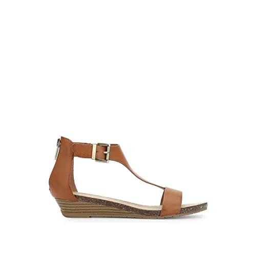 Kenneth Cole REACTION Women's Great Gal T-Strap Wedge Sandal, Toffee, 6 M US | Effortless Chic Comfort thumbnail 2