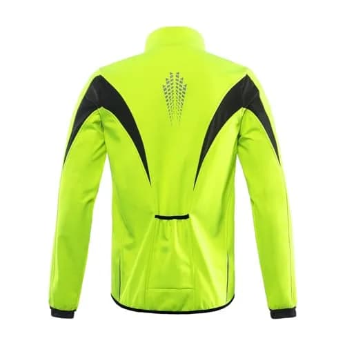 ARSUXEO Winter Warm UP Thermal Softshell Cycling Jacket Windproof Waterproof Green Medium thumbnail 2