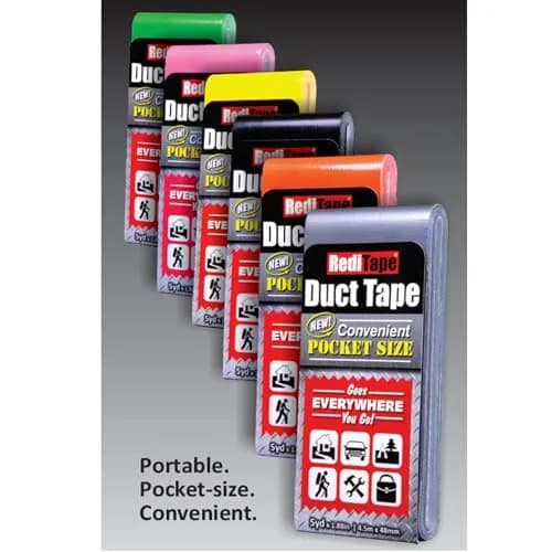 RediTape Travel Size Duct Tape 2-Pack (Black & Fluorescent Orange) | 5 Yards per Roll, Heavy Duty, Waterproof thumbnail 7
